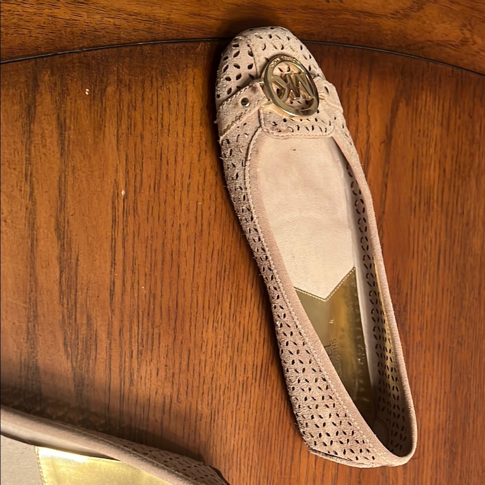 Michael Kors Tan Flats with Perforated Design - Picture 3 of 6